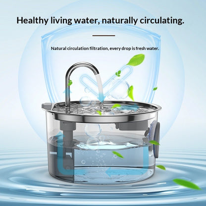 Fuente Automática de Agua para Gatos de Acero Inoxidable